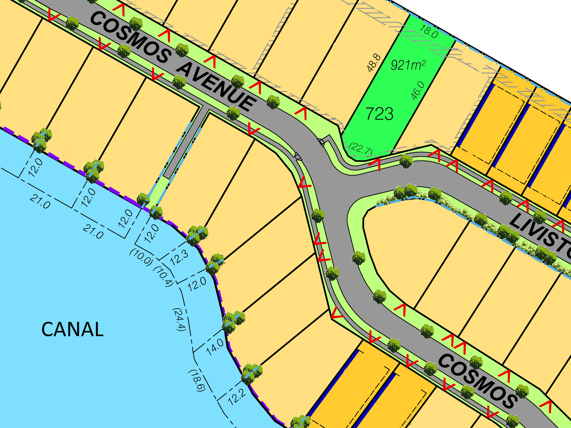 RARE WATERSIDE LAND OVER 900M2 ADJACENT CANALS