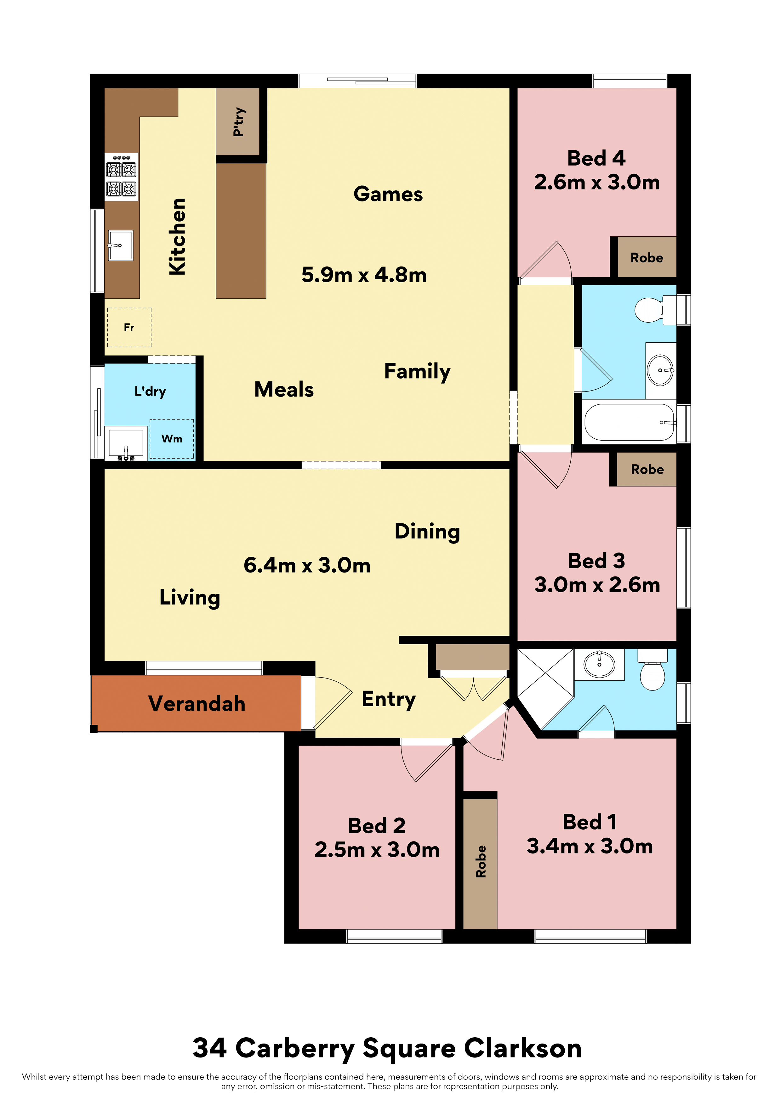 34 Carberry Square, CLARKSON, WA 6030 House for Sale