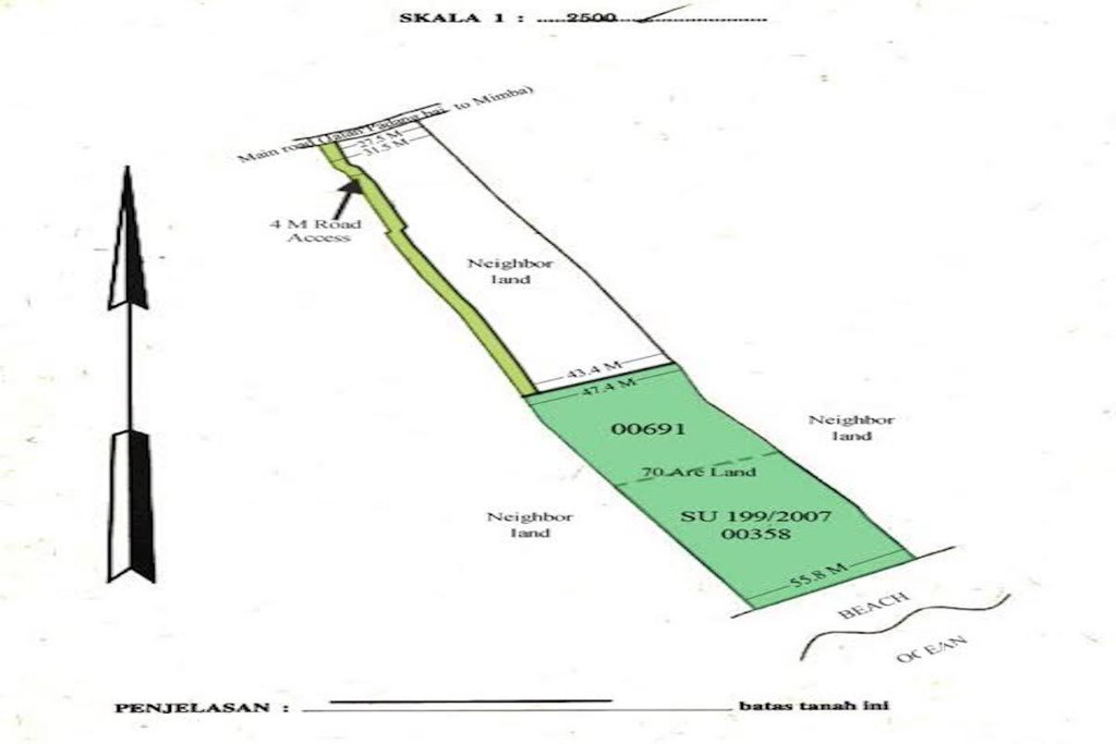 FREEHOLD BEACHFRONT LAND IN PADANGBAI KARANGASEM-CANDI DASA