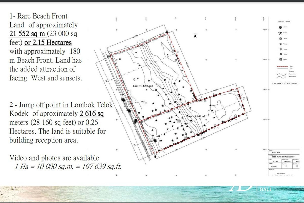 FREEHOLD BEACHFRONT LAND IN GILI AIR-LOMBOK (2.15 HECTARES)