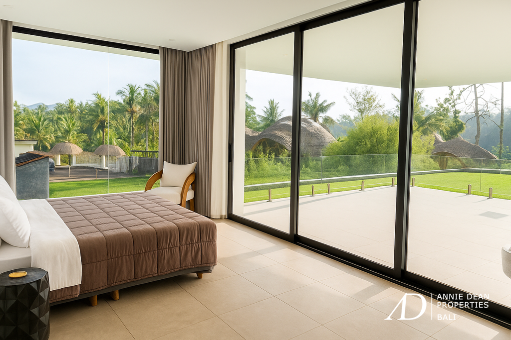 LEASEHOLD | MODERN ARCHITECTURAL VILLA WITH PANORAMIC RICE FIELD VIEWS - UBUD