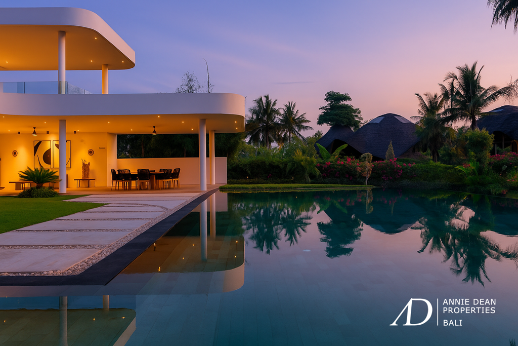 LEASEHOLD | MODERN ARCHITECTURAL VILLA WITH PANORAMIC RICE FIELD VIEWS - UBUD
