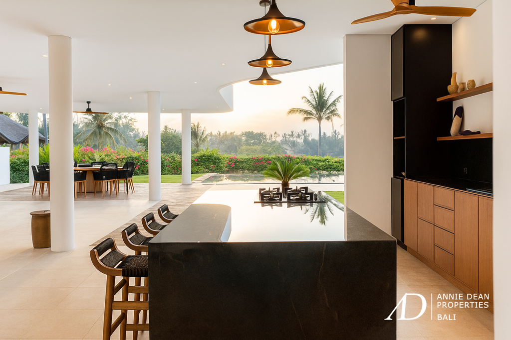 LEASEHOLD | MODERN ARCHITECTURAL VILLA WITH PANORAMIC RICE FIELD VIEWS - UBUD