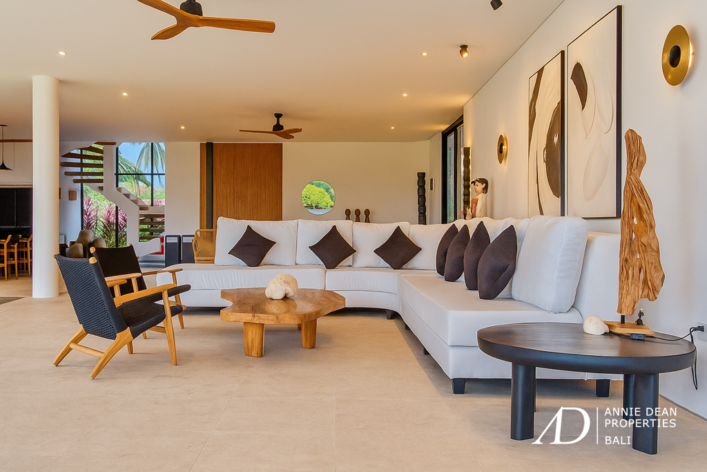 LEASEHOLD | MODERN ARCHITECTURAL VILLA WITH PANORAMIC RICE FIELD VIEWS - UBUD