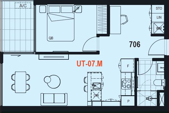 Your new home - 1 bedroom 1 bathroom 1 study nook 1 car space